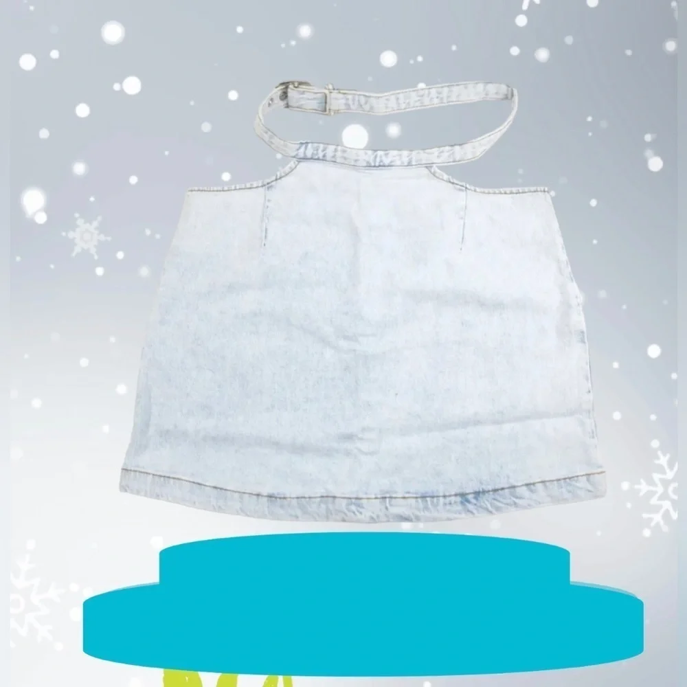 We wore what denim cut out mini skirt Light Denim Skirt Indigo Confort ($69) M